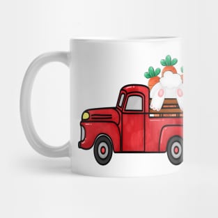 RED Easter Truck Bunny Mug